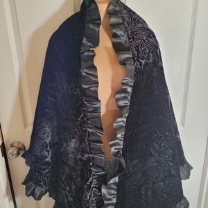 Ivana Trump black ruana cape